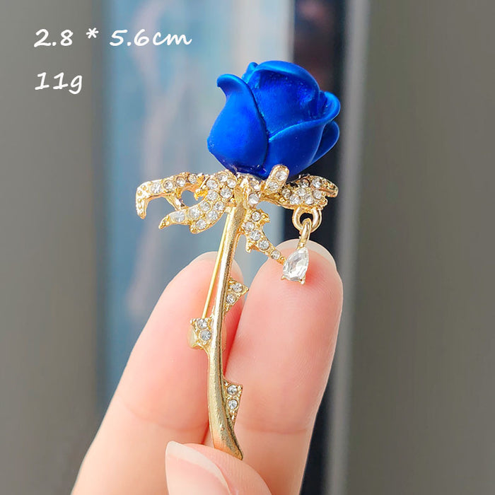 Wholesale flower pearl diamond brooch personalized creative drop oil flower accessories