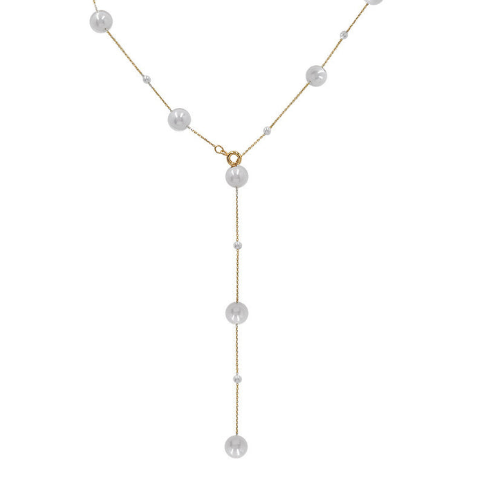 Wholesale New retro style collarbone chain, light luxury style pearl necklace, exquisite bow, heart-shaped necklace