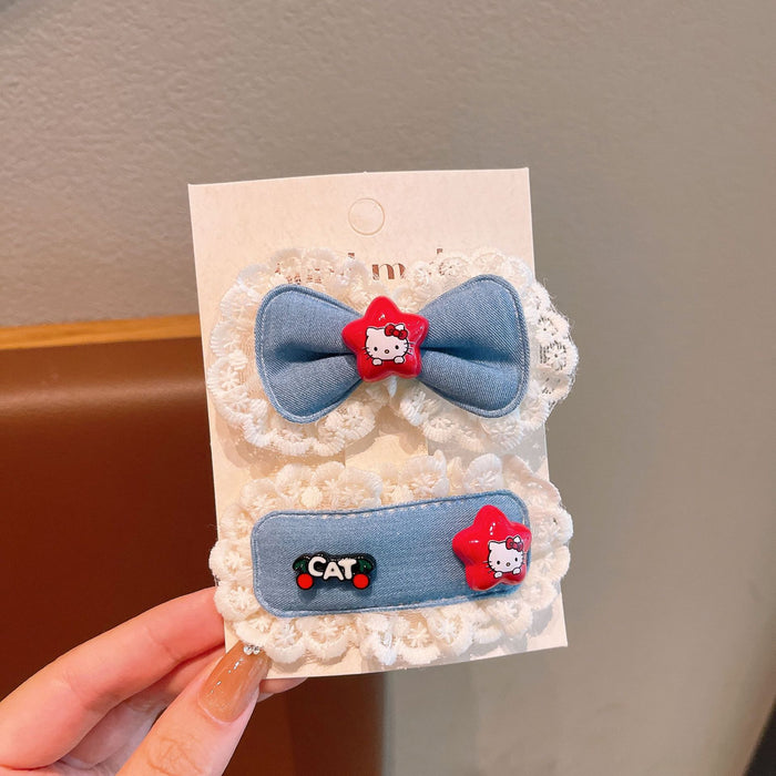 Wholesale Children' s cat denim hair clip
