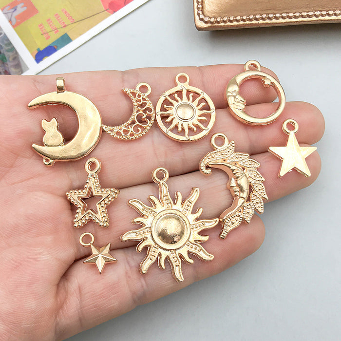 Wholesale DIY Alloy Simulation Star,  Moon and Sun Series Charms