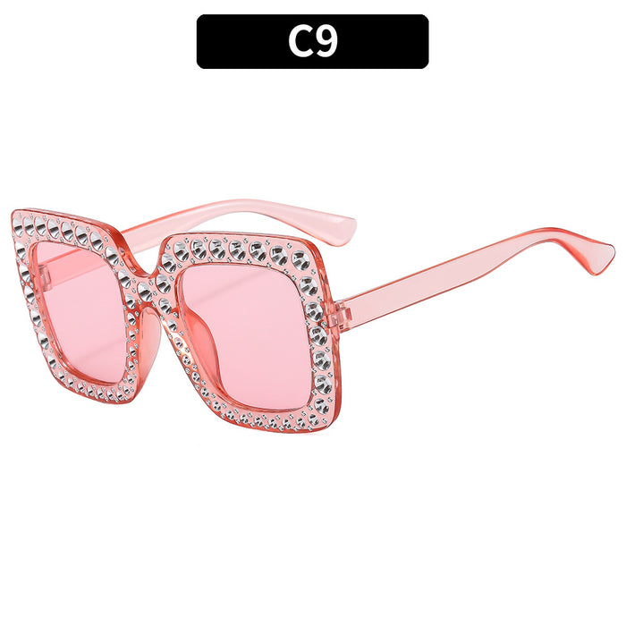 Wholesale Square Rhinestone Disco Sunglasses