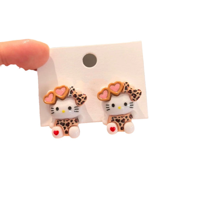 Wholesale cute leopard print S925 silver earrings