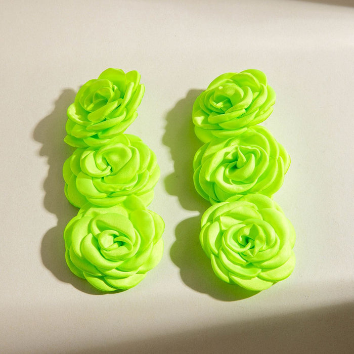 Wholesale Weaving flower earrings for vacation style earrings