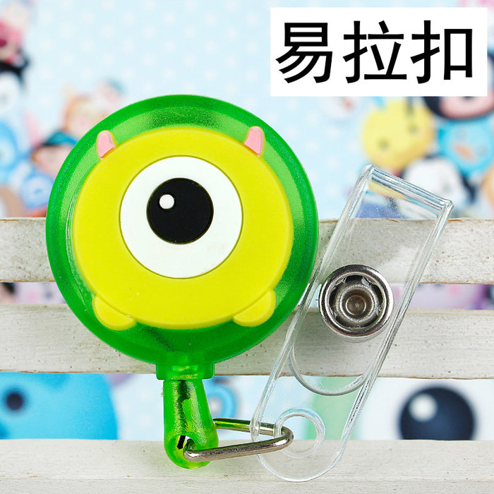 Wholesale Cartoon Badge Scroll Retractable Plastic Keychain JDC-KC-LuoKe001