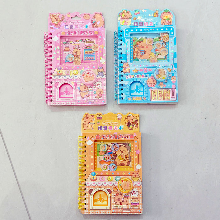 Wholesale Creative cartoon capsule toy-style spiral notebook with stickers