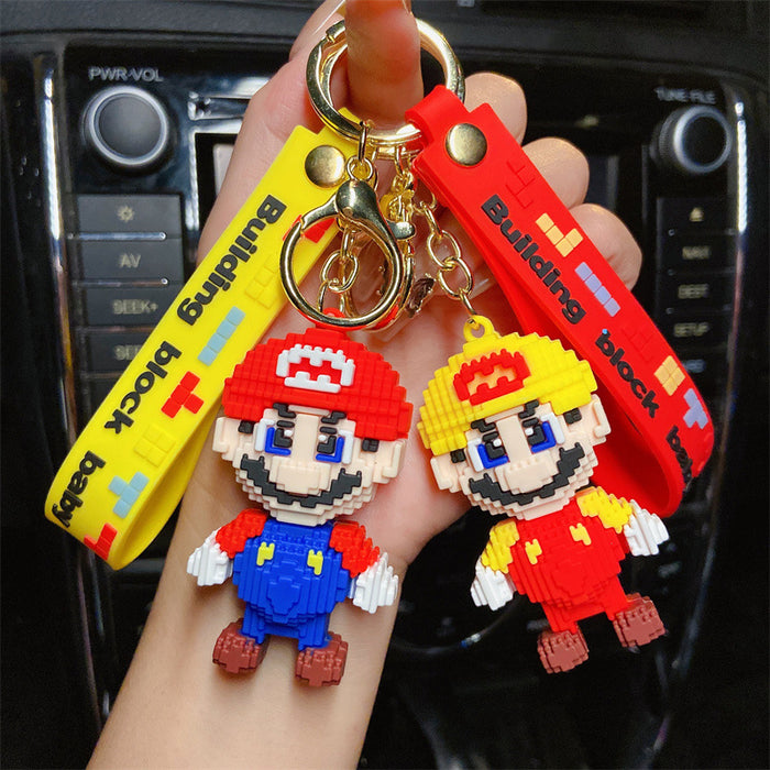 Wholesale Building Blocks Silicone Cartoon Creative Cute Keychain JDC-KC-YueW005