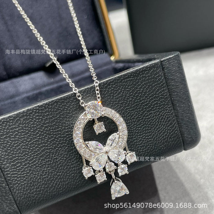 Wholesale Copper Alloy Electroplated Dream Catcher Butterfly Pendant Necklace
