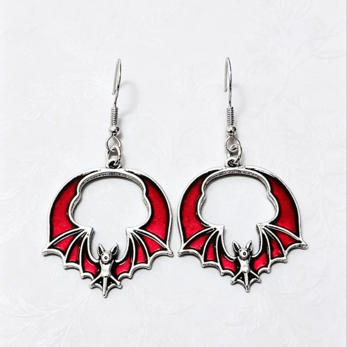 Wholesale Zinc Alloy Gothic Bat Pendant Earrings Retro Punk  Jewelry Fashion Accessory Gift