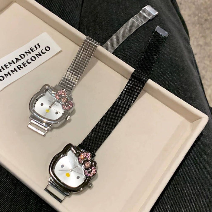 Wholesale watch diamond bow magnet strap cute cartoon girl student watch