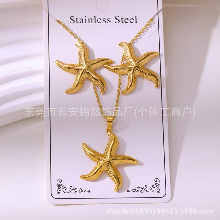 Wholesale 304 Stainless Steel Vacuum Plated Earrings and Necklace Set