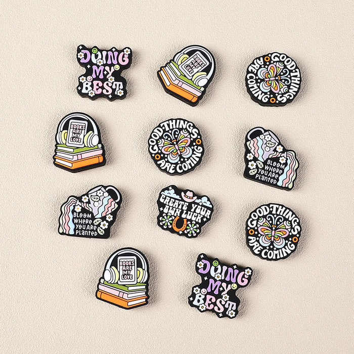 Wholesale 20pcs Alphabet brand silicone beads bead pen accessories children' s cartoon letter glue beads silicone beads