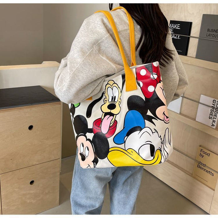 Wholesale Cartoon Large Capacity Canvas Shoulder Bag Women's Casual All-match Tote Bag Student School Bag