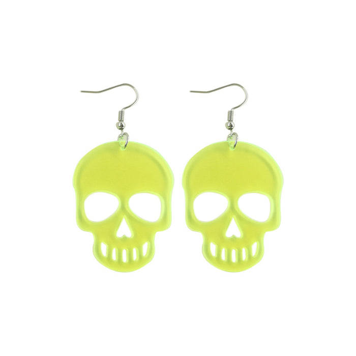 Wholesale Halloween Color Laser Skull Ghost Pumpkin Acrylic Printing Earrings JDC-ES-QingM004