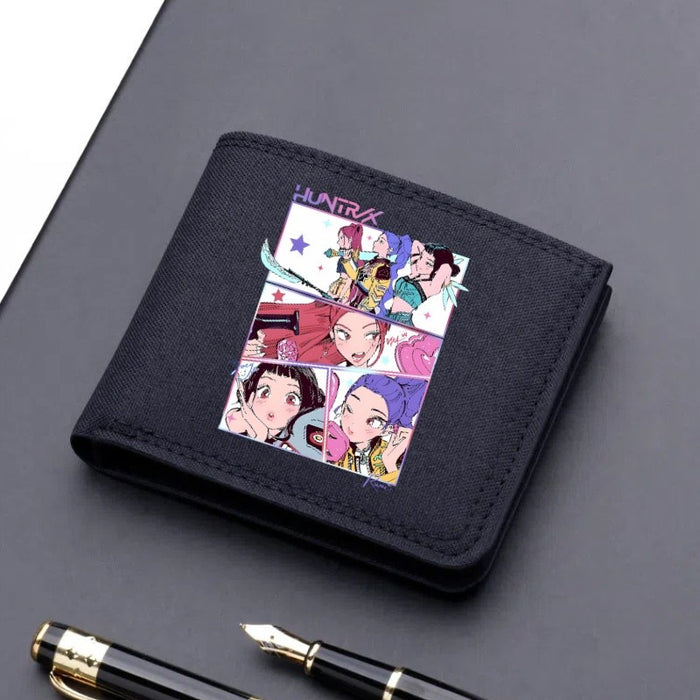 Wholesale Modern trendy ultra-thin cartoon print short canvas wallet