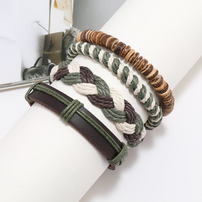 Wholesale Vintage Men's Bracelet Multilayer Alloy Leather Bracelet JDC-BT-XH021