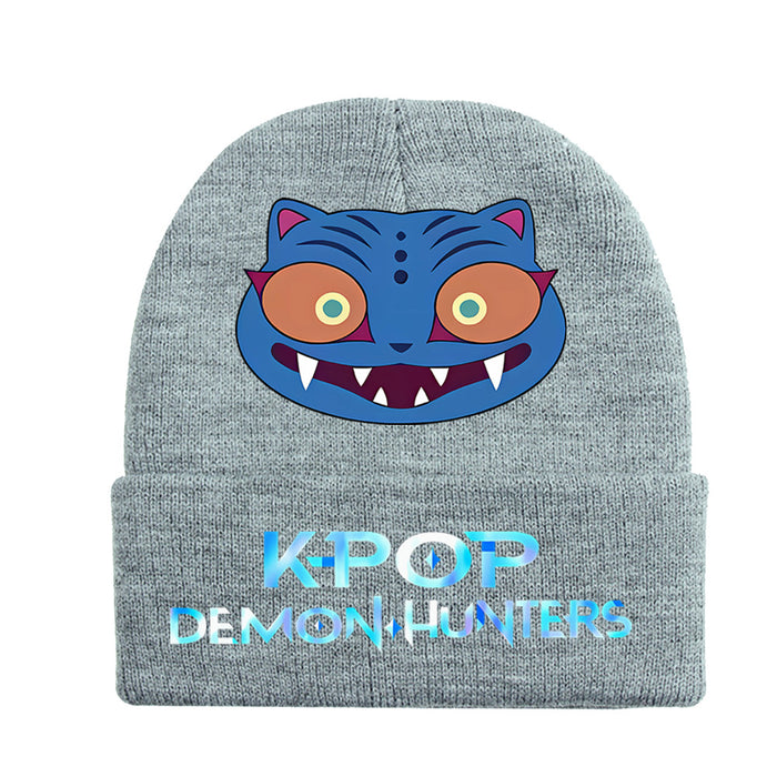 Wholesale Stylish knitted hat rolled brim and printed knit