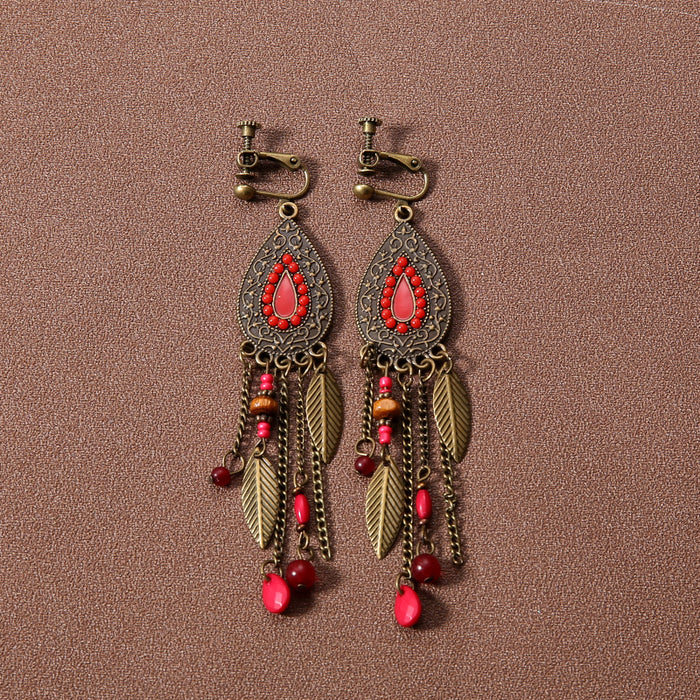 Wholesale Alloy Bohemian Retro Ethnic Style Su Long Earrings JDC-ES-Gumi003