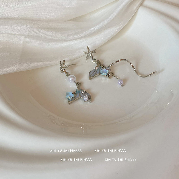 Wholesale Asymmetric long earrings with exquisite temperament and ear accessories