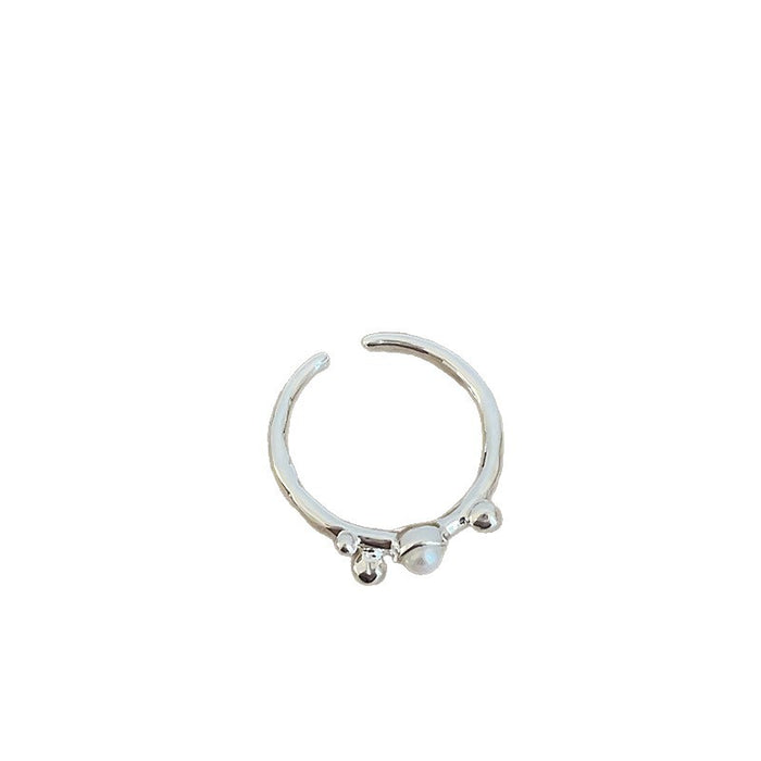 Wholesale Silver Pearl Flower Ring