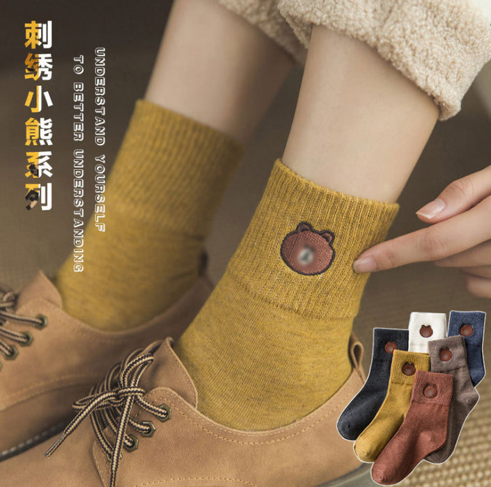 Wholesale Socks for Women Cotton Mid Socks Long Socks Double Needle Stripe Color Blocked Japanese Women JDC-SK-JiaMu003