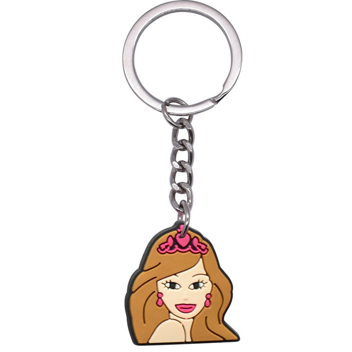 Wholesale 10pcs New Pink Princess Girl Silicone Keychains JDC-KC-XinChuang003