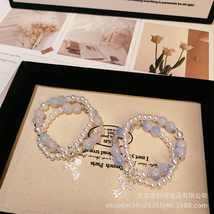 Wholesale Glass Bead Meteor Dreamcatcher Double Circle Bracelet Trendy Jewelry Accessory
