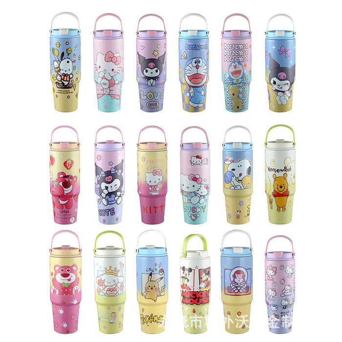 Wholesale Cartoon 30oz  304 stainless steel straw thermos cup