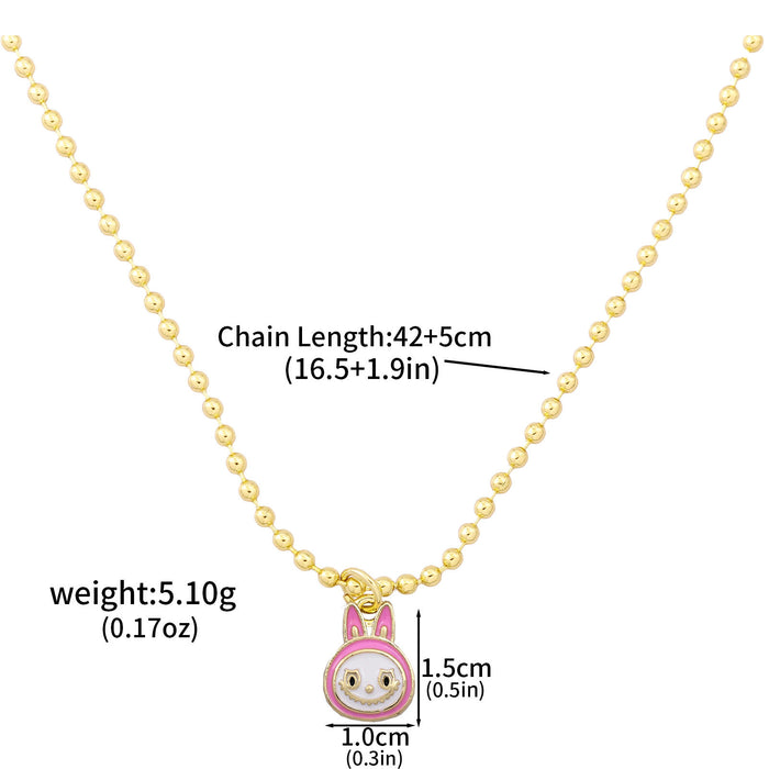 Wholesale Necklace Earrings  Cartoon Cute Metal Enamel Set Pendant Ear Pin Holiday Gift