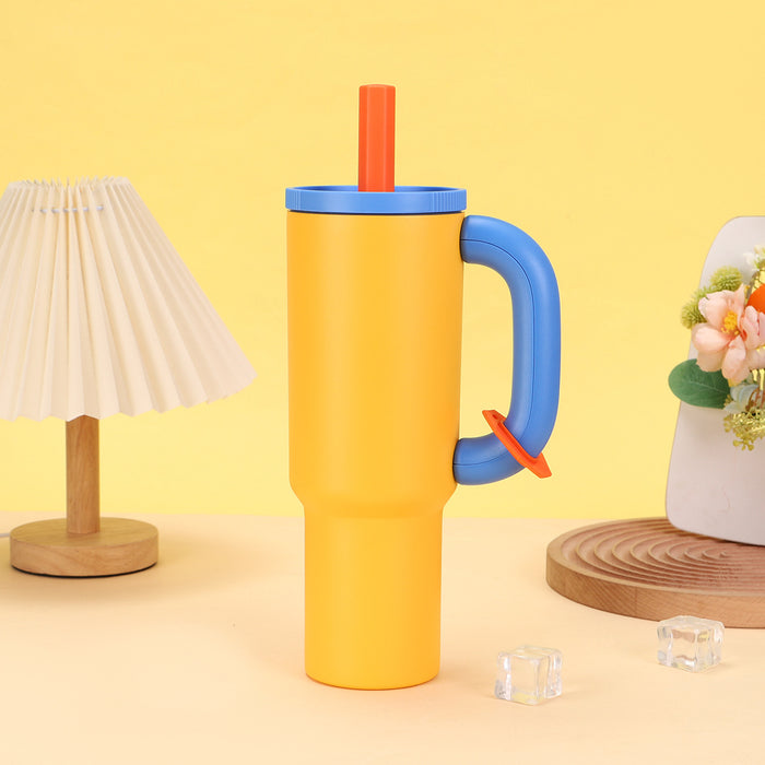 Wholesale 40oz Ice Bullies Cup with 304 Stainless Steel Handle Straws in Various Bright Colors