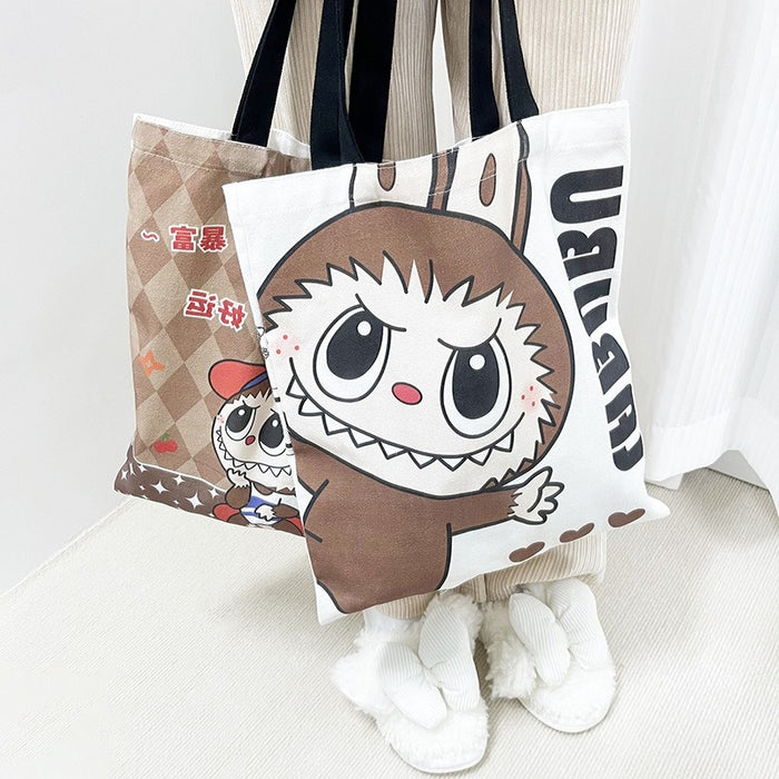 Wholesale Printed canvas bag, cartoon canvas bag, street trend shoulder bag, handbag