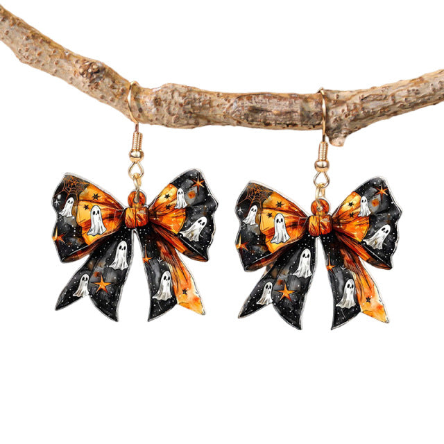 Wholesale Dark Gothic  butterfly earrings for women Ghostly and spooky holiday atmosphere earrings