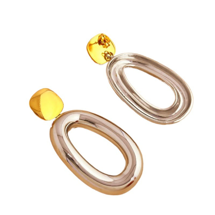 Wholesale Water Drops Contrast Color Stainless Steel Earrings