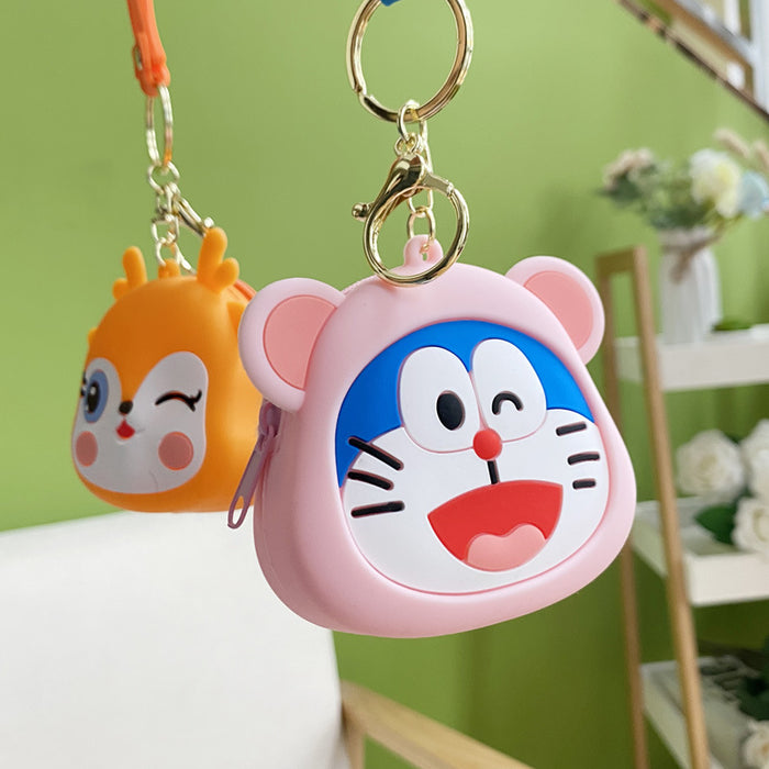 Wholesale Creative Cartoon Silicone Coin Purse Keychain JDC-KC-YanG054