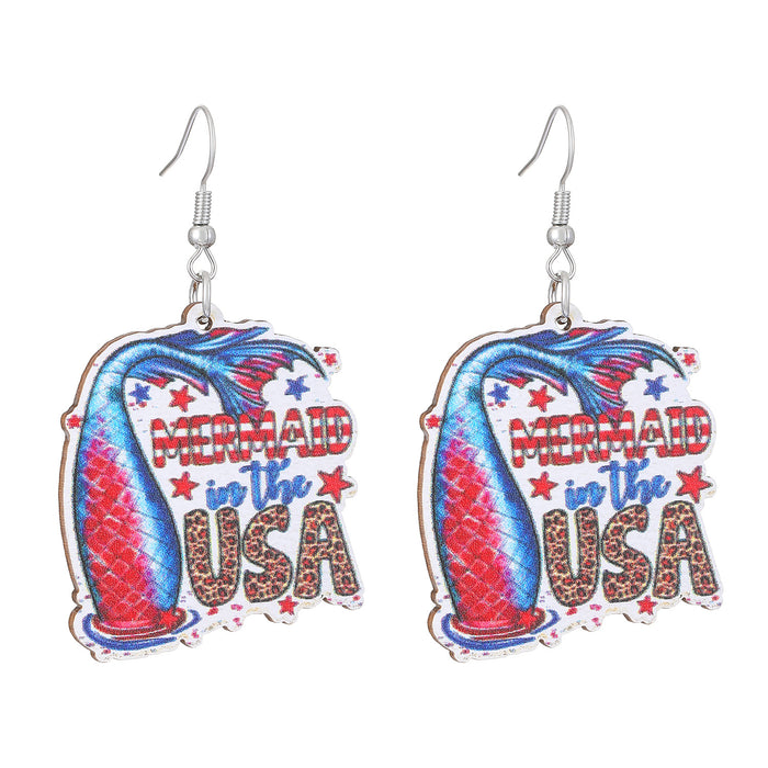 Wholesale National Flag Ice Cream Star Boots Cross Love Set Earrings Cross Border Accessories
