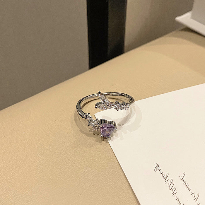 Wholesale Exquisite niche zircon butterfly diamond ring with minimalist layering style and versatile ring accessories