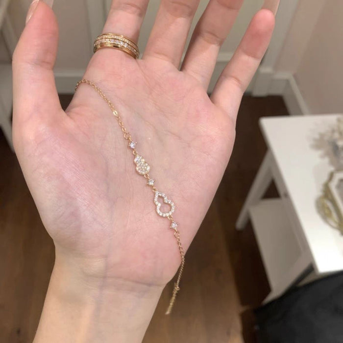 Wholesale Super Flash Pink Gourd Bracelet Women' s Gold Sense Exquisite White New Bracelet