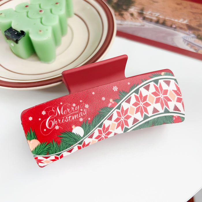 Wholesale Christmas plastic clip patch hair clip dopamine small fresh  atmosphere shark clip hair accessories