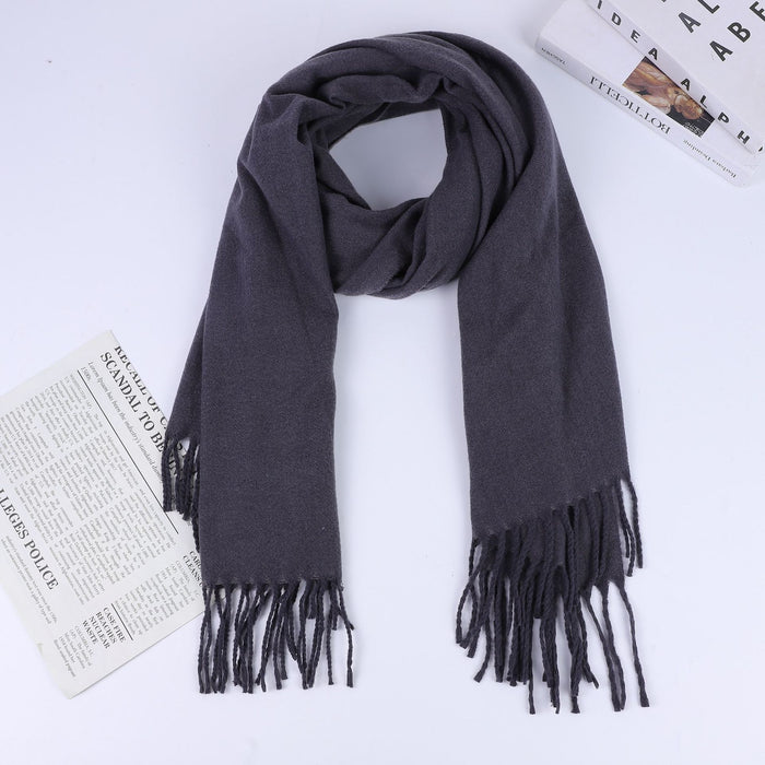 Wholesale Thick Imitation Cashmere Scarf Thorn Hair Scarf Soft and Warm Solid Color Scarf Women's Tassel Scarf Neck Shawl JDC-SF-MC004