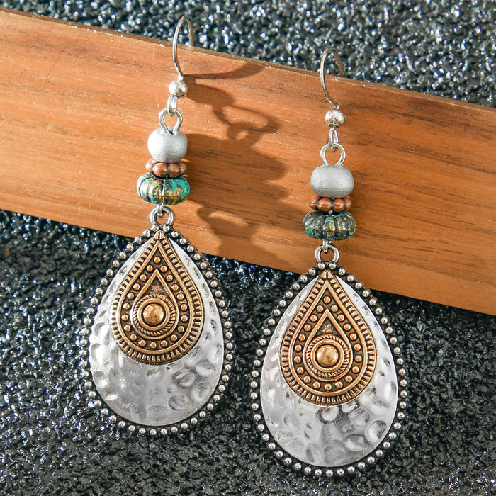 Wholesale Retro Bohemian Turquoise Tassel Earrings Zinc Alloy Fashion Accessory MOQ≥2