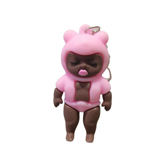 Wholesale 3pcs Black Doll Keychain Plush Doll Toy