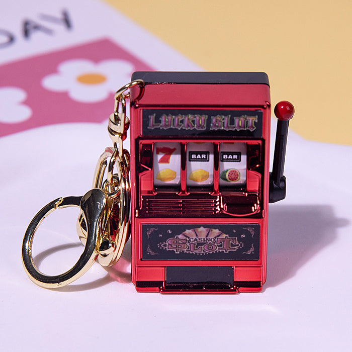 Wholesale Creative Tiger Fruit Machine Pendant Lucky Drawing Keychain Fun Toy Keychain Office Cultural