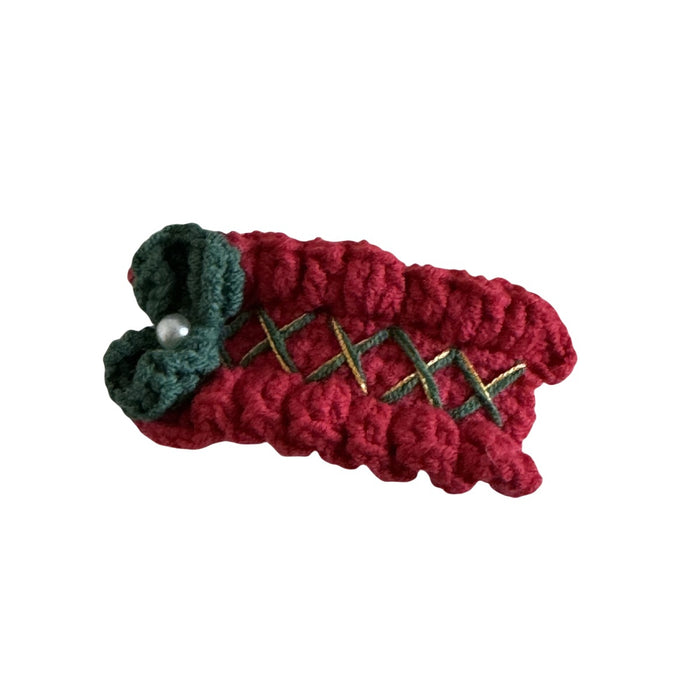 Wholesale Handmade Christmas Tree Dot Wool Hair Clips For Kids Holiday Everyday Styling Hair Accessory