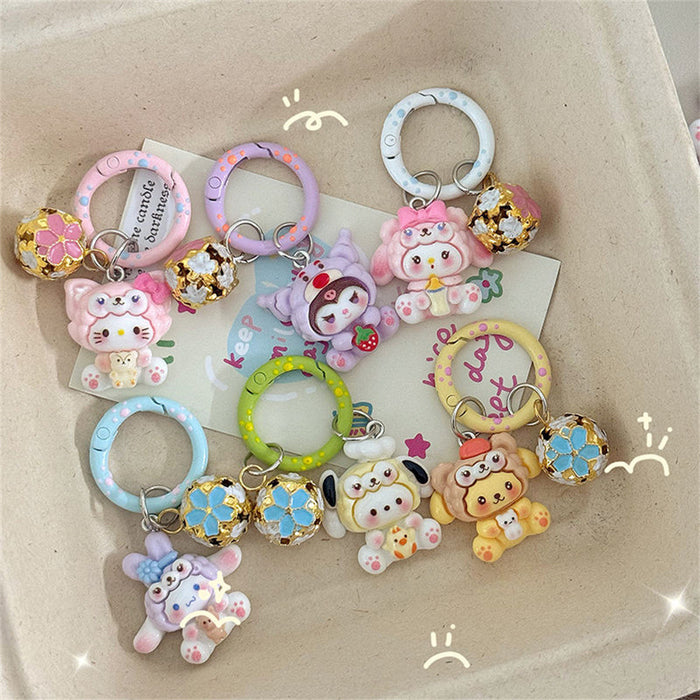 Wholesale Cute cartoon keychain with a bell