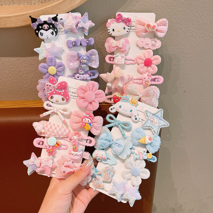 Wholesale Kids Bow Fabric Flower Hair Clip
