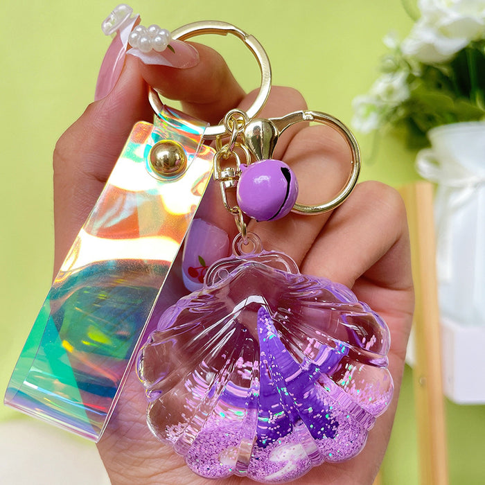 Wholesale Acrylic Liquid Quicksand Starfish Shell Keychain JDC-KC-YanG056