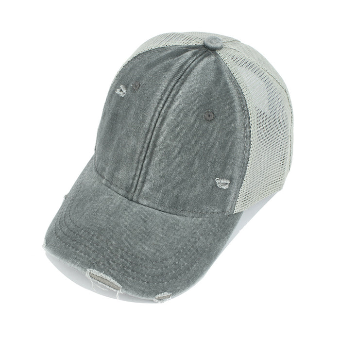 Wholesale Cotton Washed Baseball Cap Soft Top Mesh Cap JDC-FH-RongZ007