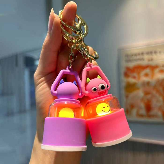 Wholesale Lighted Monster Silicone Cartoon Keychain JDC-KC-QingYun002