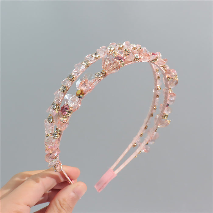 Wholesale Colorful Rhinestone Transparent Beaded Headband JDC-HD-ZC018