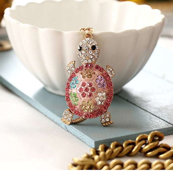 Wholesale Diamond Cute Turtle Alloy Keychain JDC-KC-ChaoK039