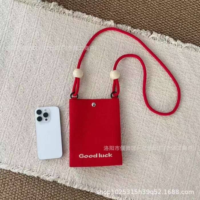 Wholesale Knitted Crossbody Bag with Rope and Beads Cute Phone Purse MOQ≥3